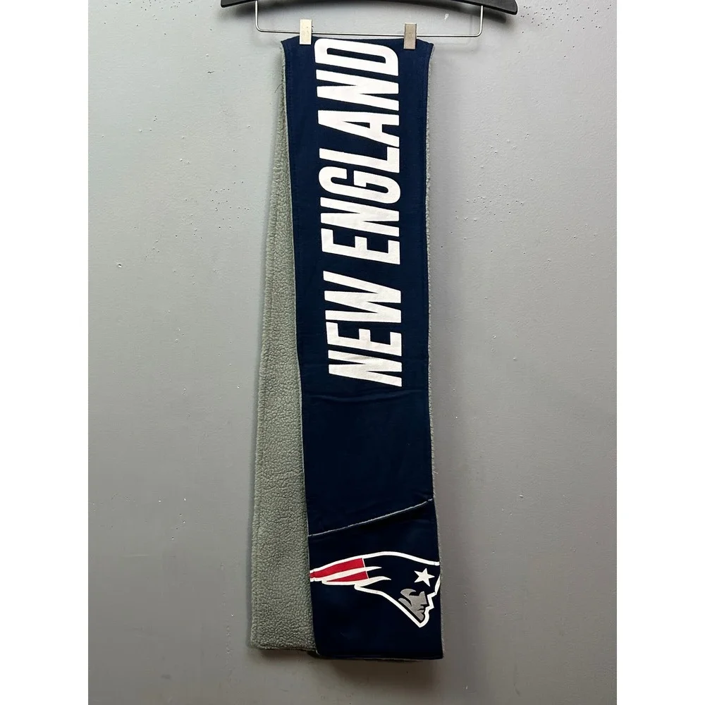 New England Patriots NFL Fleece Scarf Team Logo Sherpa Lined Pats Drake Maye‎